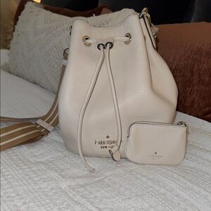 Kate Spade Beige Bucket Bag with Pouch